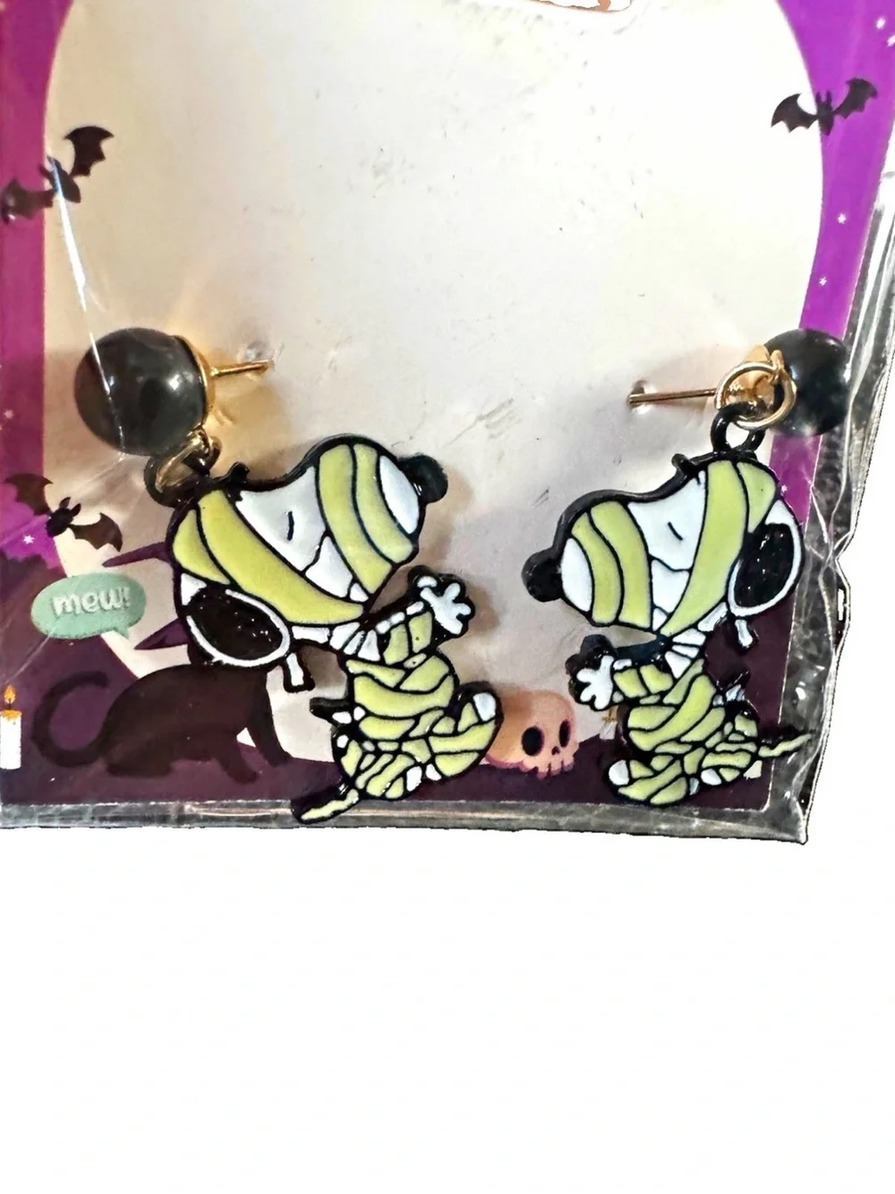 Mummy Character Drop Earrings - Green